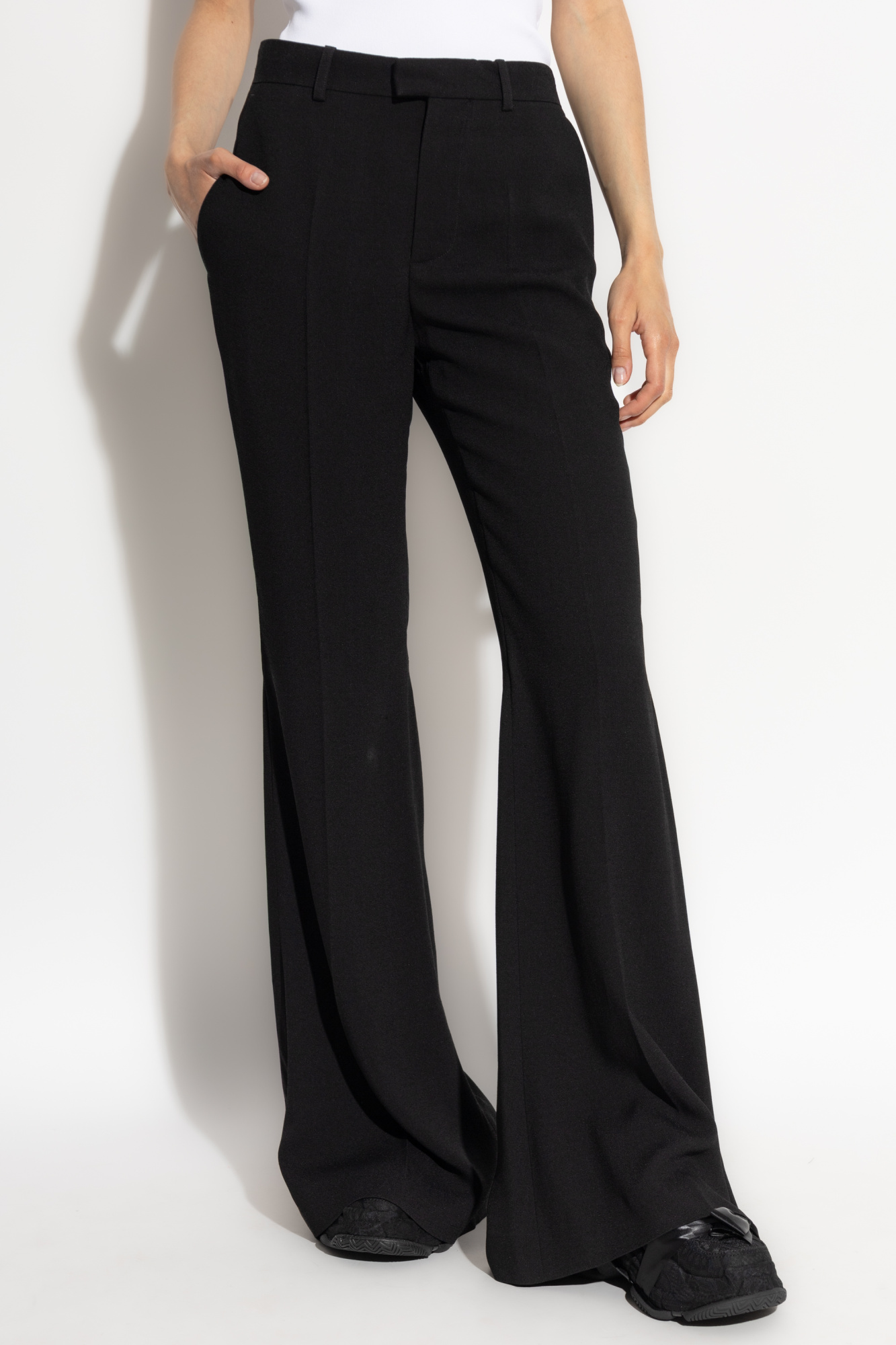 パンツ BALENCIAGA 3D Tuck Croped Pleats Slacks Black Flared-leg trousers with a crease Balenciaga - Vitkac GB